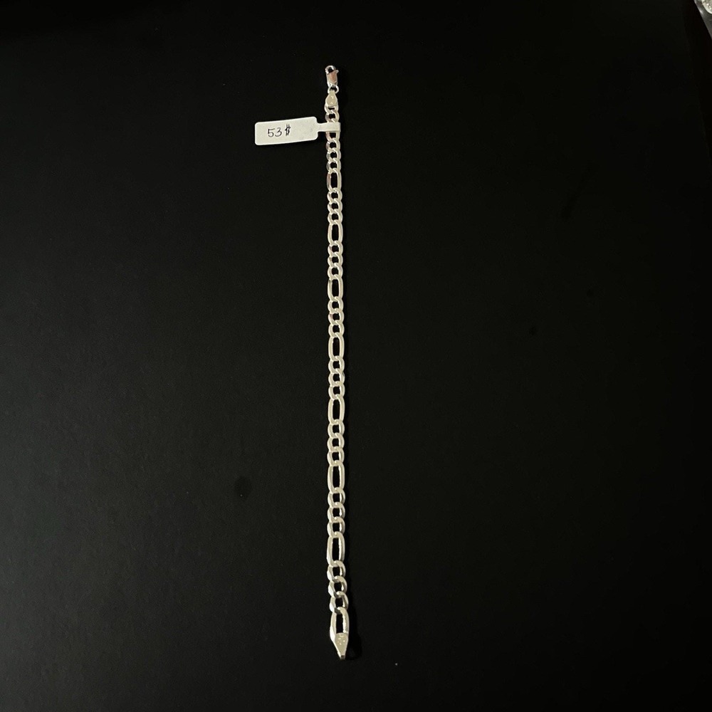 Esclava De Plata 925 Con Tejido Figaro,925 Silver Bracelet 9 Inch - Picture 2 of 3